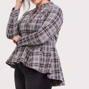 torrid 2X 18/20 NWT Lilac Plaid Fit and Flare Jacket